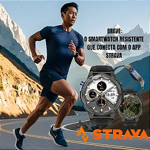 SMART WATCH BRAVE | GPS | 5ATM Aprova de água do mar | Resistência IP69k • PRETO