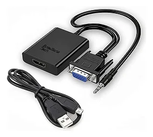 Adaptador Vga Macho P/ Hdmi Femea Adaptador Conversor De Video 1080p V078