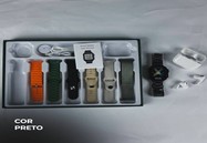 SMART WATCH WS80 ULTRA 2 | +Fone bluetooth | Kit 7 pulseiras | Toque duplo | Segunda geração • PRETO