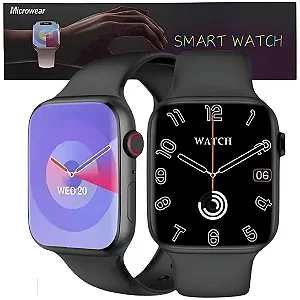 SMART WATCH W29S SERIE 9 47MM COM CAPINHA PRETO