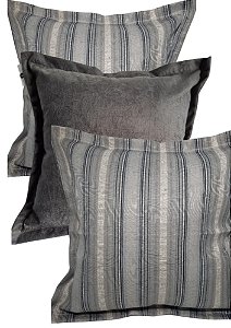 Kit Trio de Almofadas Decorativas Listras Cinza