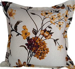 Capa Para Almofada  Gorgurinho  Floral Laranja 2305