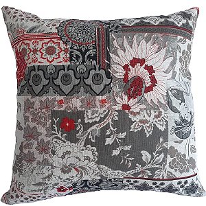 Capa Para Almofada 45x45 Patchwork Vermelha