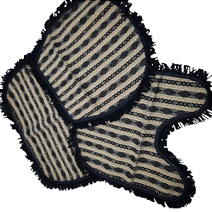 Kit Jogos de Banheiro 3 Peças Antderrapante Xadrez QH7