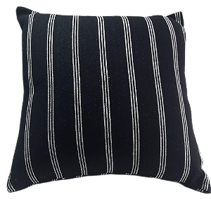 Capa Para Almofada 43x43 Jacquard Tecido Listra Preta CRJ 105
