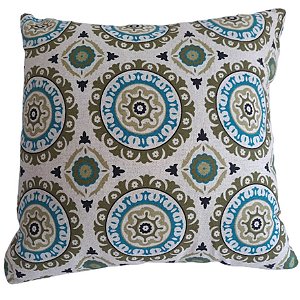 Capa Decorativa p/ Almofada 45x45cm Mandala Verde Thifany