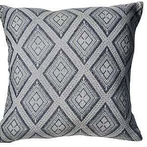 Capa Decorativa p/ Almofada Jacquard  43x43 Geométrico Azul / Branco