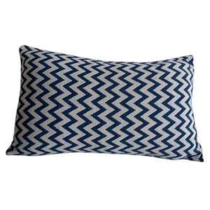 Capa Decorativa p/ Almofada Jacquard 30x50cm Chevron Azul Marinho