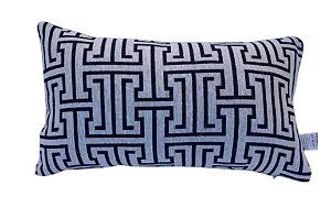 Capa Decorativa p/ Almofada Jacquard 30x50cm Labirinto Preto