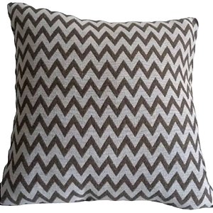 Capa Decorativa p/ Almofada Jacquard 43x43 Geométrico Chevron Bege