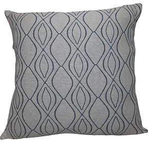 Capa Decorativa p/ Almofada Jacquard 60x60cm Geométrico Branco e Azul Claro
