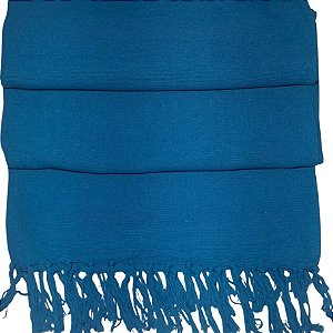 Manta Decorativa Tear tam. Casal Azul Royal Lisa