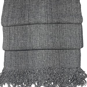 Manta Decorativa Tear tam. Casal Cinza Mescla