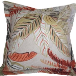 Capa Jacquard Decorativa p/ Almofada 43x43cm Natureza Salmão com Abas