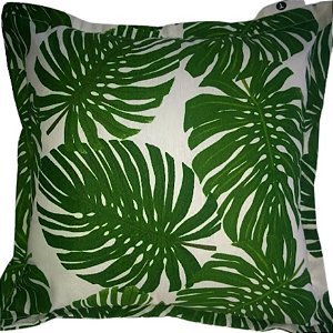 Capa Jacquard Estampada Decorativa p/ Almofada 43x43cm Natureza Costela de Adão com Abas