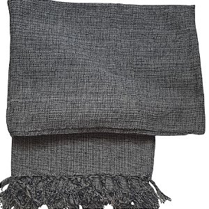 Manta Decorativa Tear tam. Solteiro Cinza Mescla