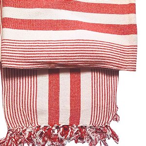Manta Decorativa Tear tam. Solteiro Listra Terracota