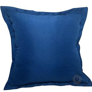 Capa Oxford Liso Decorativa p/ Almofada 43x43cm Azul Royal com Abas