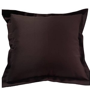 Capa Oxford Liso Decorativa p/ Almofada 43x43cm Chocolate com Abas
