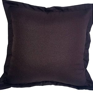 Capa Oxford Liso Decorativa p/ Almofada 43x43cm Marrom Café com Abas