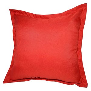 Capa Oxford Liso Decorativa p/ Almofada 43x43cm Vermelha com Abas