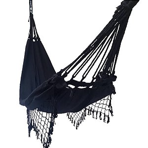 Rede  De Descanso  Casal Tam. 1,50x3,50  na cor Preta Lisa