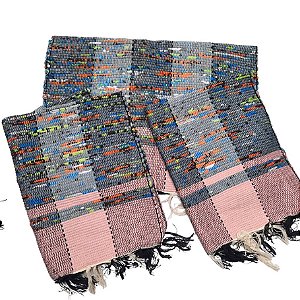 Kit 3 Peças Tapete Artesanal Fio de Malha Moldura