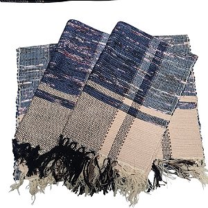 Kit 3 Peças Tapete Artesanal Fio de Malha Moldura