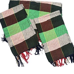 Kit 3 Peças Tapete Artesanal Fio de Malha Xadrez