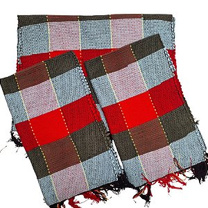 Kit 3 Peças Tapete Artesanal Fio de Malha Xadrez