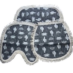 Kit Tapete 3 Peças Antiderrapante p/ Banheiro Cinza