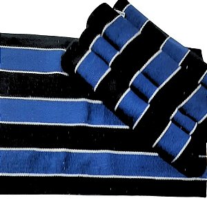 Jogo Americano 6 Lugares Listras nas cores Azul e Preto