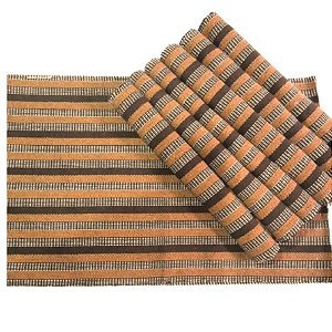 Jogo Americano 7 Lugares Listras nas cores Bege e Chocolate