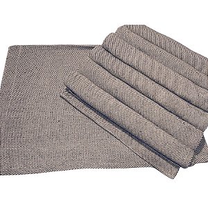 Jogo Americano 7 Lugares Xadrez nas cores Marrom e Cru