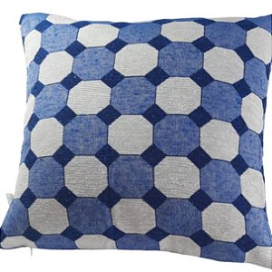 Capa Decorativa Jacquard  43x43 Tecido Hexágonos Blue