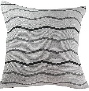 Capa Decorativa p/ Almofada Jacquard  43x43  Geométrico Cinza Wave Premium