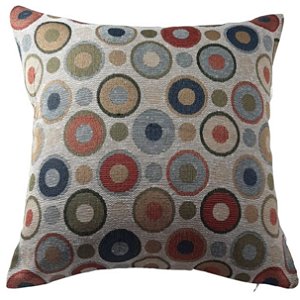 Capa Decorativa Jacquard  43x43 Tecido Nature Circulo