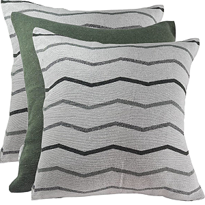 Kit de Almofadas Geométrico Cinza Wave Premium 43x43 cm
