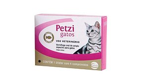 Vermífugo Petzi Gatos com 4 Comprimidos