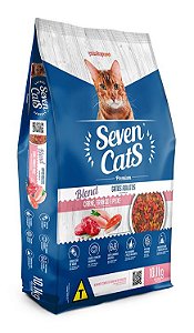 Ração Seven Cats Gatos Adultos Blend Carne, Peixe e Frango 10,1kg