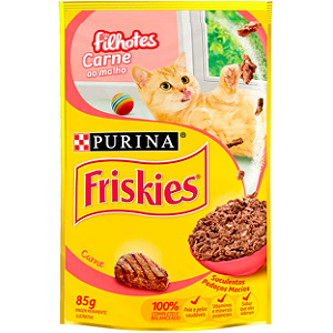 Ração Úmida Sachê Friskies Filhotes Carne 85g