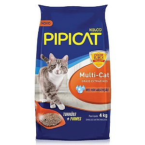 Areia Higiênica Pipicat Multicat 4Kg