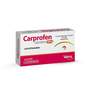 Carprofen 100mg Anti-inflamatório para Cães com 14 Comprimidos