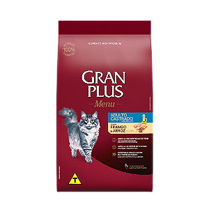 Ração Gran Plus Gatos Castrados Frango e Arroz