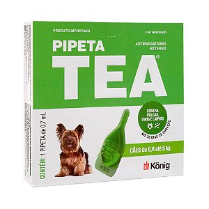 Antiparasitário Tea Pipeta 0,7ml para Cães de 0,6 até 5 kg