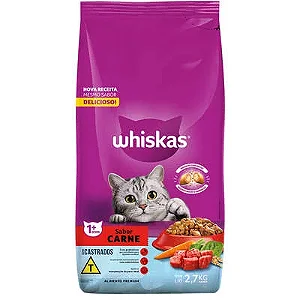 Ração Whiskas para Gatos Adultos Castrados Sabor Carne 10,1Kg