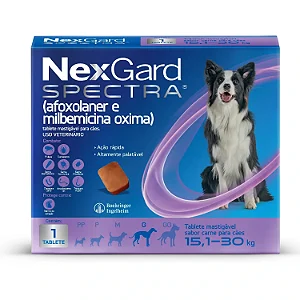Nexgard Spectra Antipulgas, Carrapatos e Vermes 15,1 a 30kg com 1 Tablete