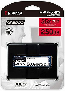 SSD A2000 M2 250GB KINGSTON - PCIE NVME GER 3.0 -2.000MB/S