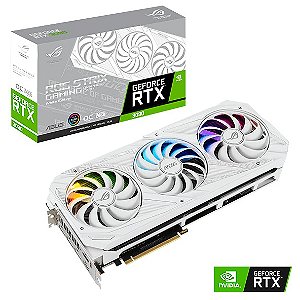 Placa de Vídeo Asus GeForce RTX 3090 24GB GDDR6X ROG STRIX Gaming White Edition