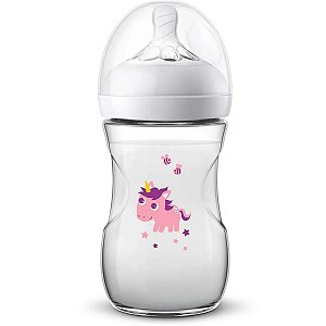 Mamadeira Bebê Anticolica 260ml 1m+ Bico Ultra Suave Flexivel Pétala Philips Avent Unicornio